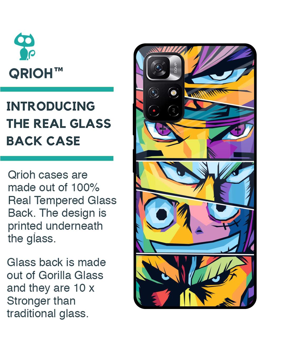 Shop Anime Legends Premium Glass Case for Redmi Note 11T 5G (Shock Proof,Scratch Resistant)-Back