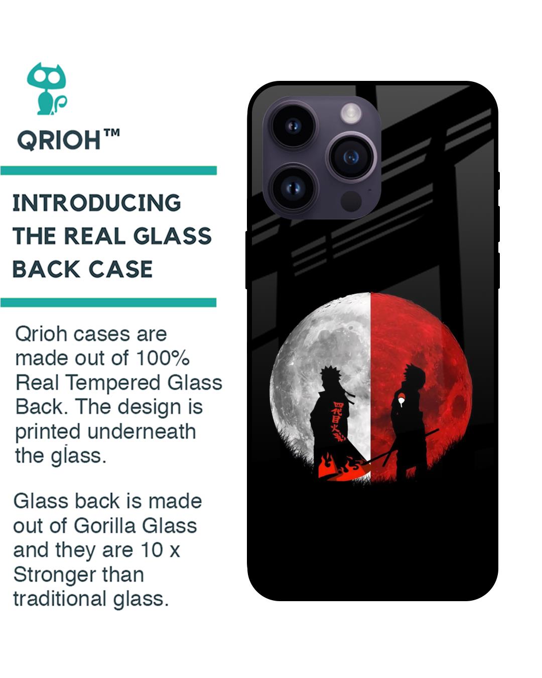 Shop Anime Red Moon Premium Glass Case for Apple iPhone 14 Pro Max (Shock Proof,Scratch Resistant)-Back