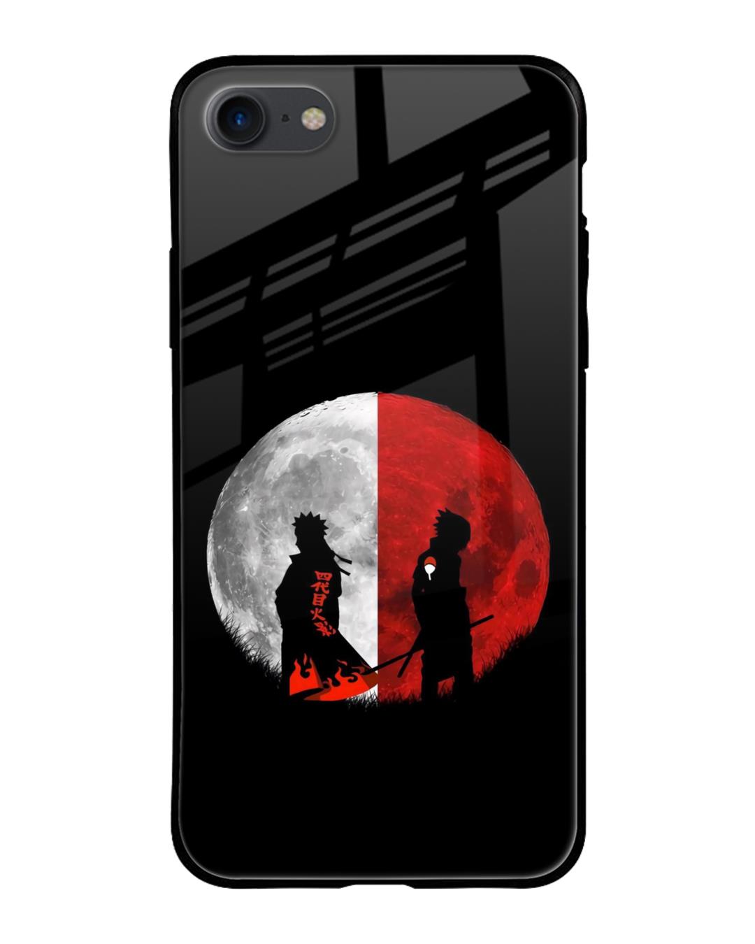 Shop Anime Red Moon Premium Glass Case for Apple iPhone SE 2020 (Shock Proof,Scratch Resistant)-Front