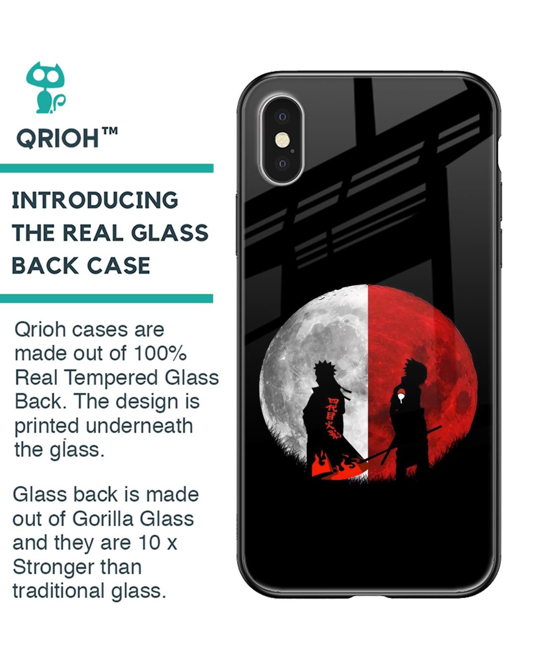 Shop Anime Red Moon Premium Glass Case for Apple iPhone XS (Shock Proof,Scratch Resistant)-Back