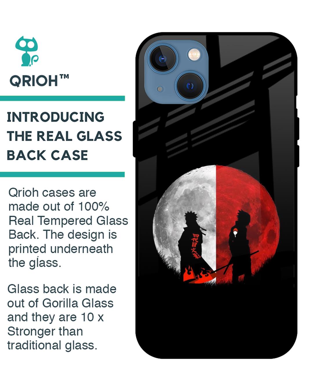Shop Anime Red Moon Premium Glass Case for iPhone 13 mini (Shock Proof, Scratch Resistant)-Back