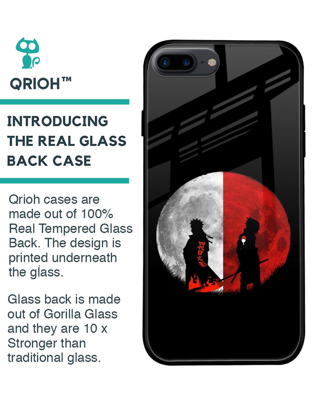 Shop Anime Red Moon Premium Glass Case for iPhone 8 Plus (Shock Proof, Scratch Resistant)-Back