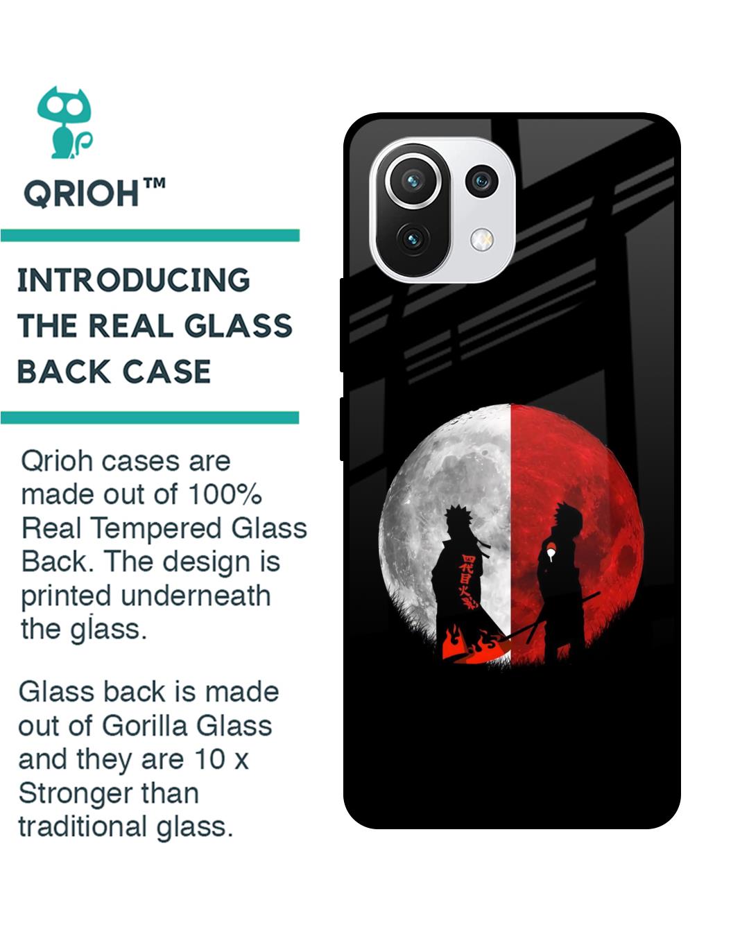 Shop Anime Red Moon Premium Glass Case for Mi 11 Lite NE 5G (Shock Proof,Scratch Resistant)-Back
