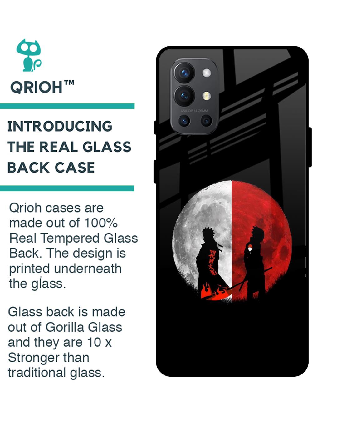 Shop Anime Red Moon Premium Glass Case for OnePlus 9R (Shock Proof,Scratch Resistant)-Back