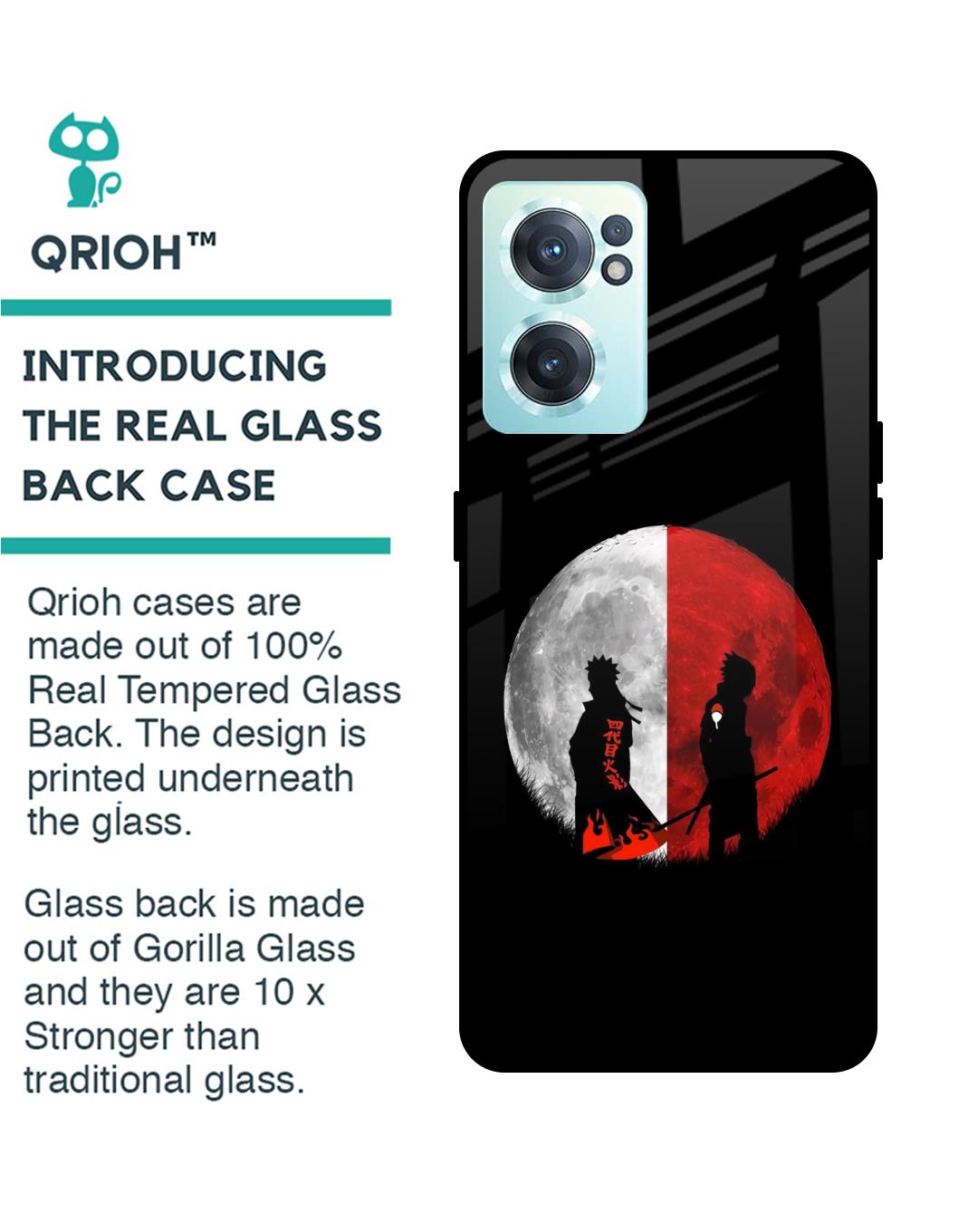 Shop Anime Red Moon Premium Glass Case for OnePlus Nord CE 2 5G (Shock Proof,Scratch Resistant)-Back
