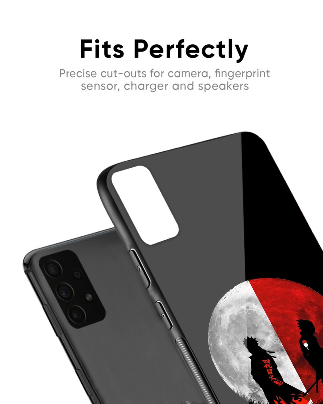 Shop Anime Red Moon Premium Glass Case for Realme 11 Pro+ 5G (Shock Proof, Scratch Resistant)-Back