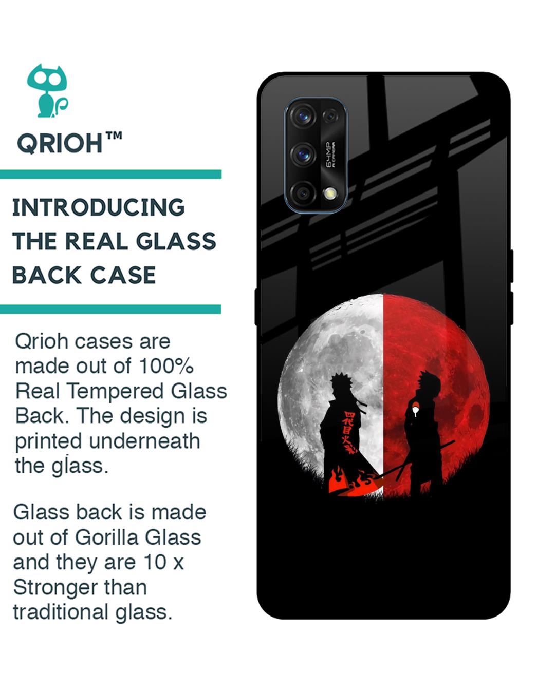 Shop Anime Red Moon Premium Glass Case for Realme 7 pro (Shock Proof, Scratch Resistant)-Back