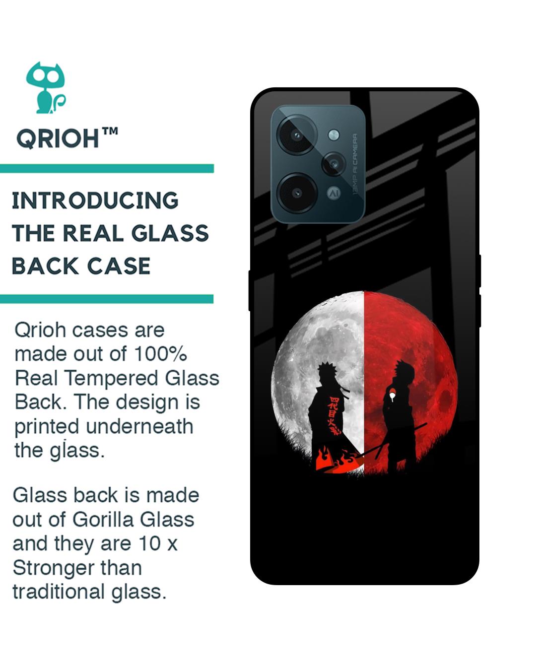 Shop Anime Red Moon Premium Glass Case for Realme C31(Shock Proof, Scratch Resistant)-Back