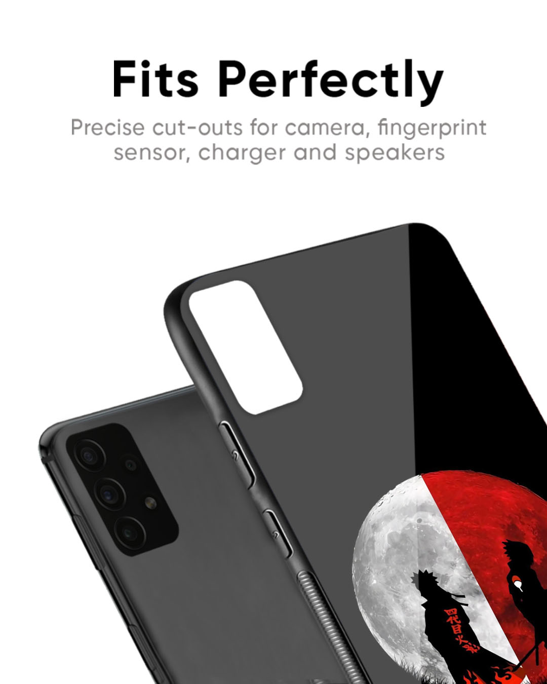 Shop Anime Red Moon Premium Glass Case for Realme C55 (Shock Proof, Scratch Resistant)-Back