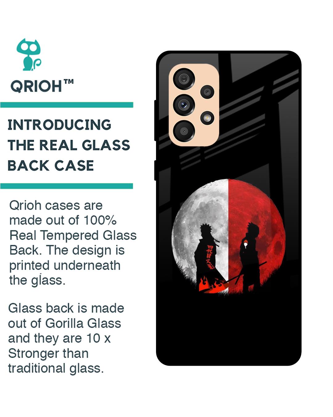 Shop Anime Red Moon Premium Glass Case for Samsung Galaxy A33 5G (Shock Proof,Scratch Resistant)-Back