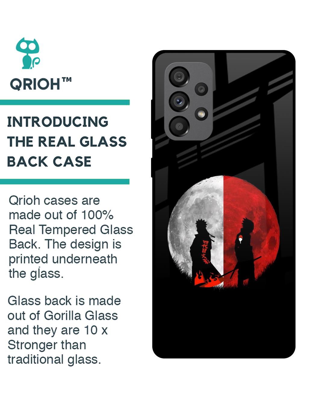 Shop Anime Red Moon Premium Glass Case for Samsung Galaxy A73 5G (Shock Proof,Scratch Resistant)-Back