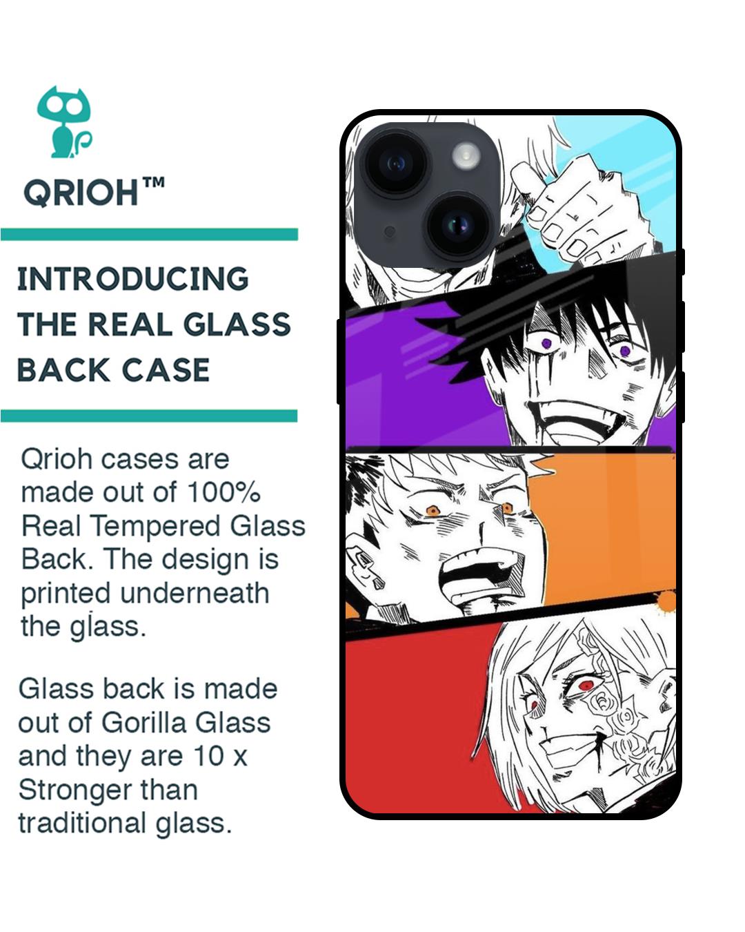 Shop Anime Sketch Premium Glass Case for Apple iPhone 14 (Shock Proof,Scratch Resistant)-Back