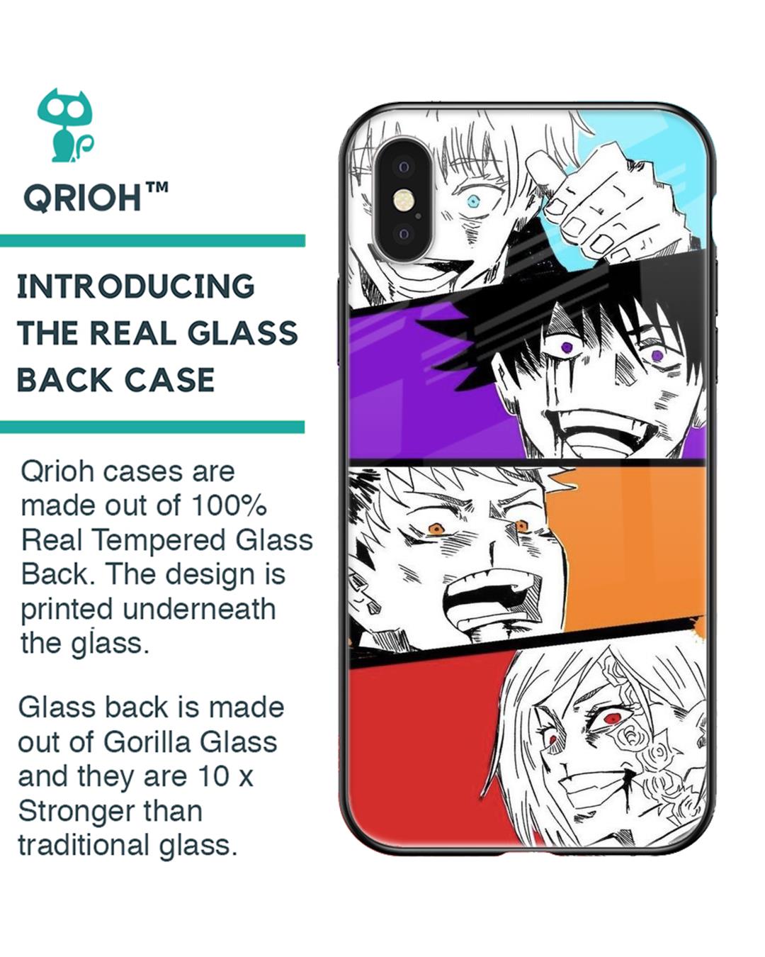 Shop Anime Sketch Premium Glass Case for Apple iPhone XS (Shock Proof,Scratch Resistant)-Back