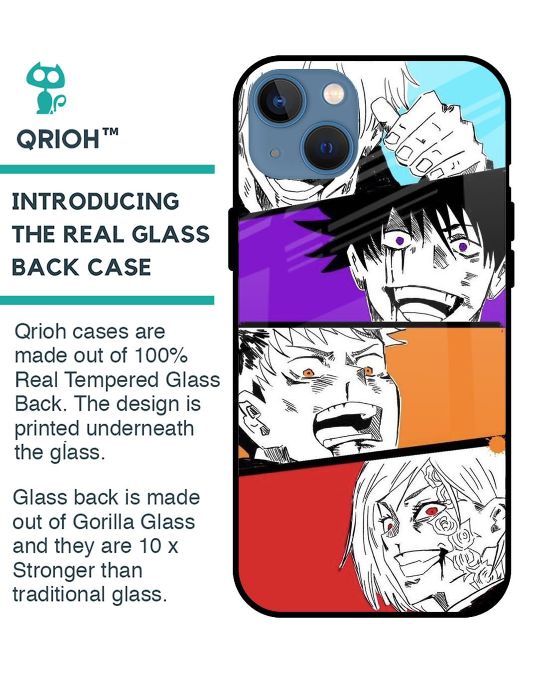 Shop Anime Sketch Premium Glass Case for iPhone 13 mini (Shock Proof, Scratch Resistant)-Back