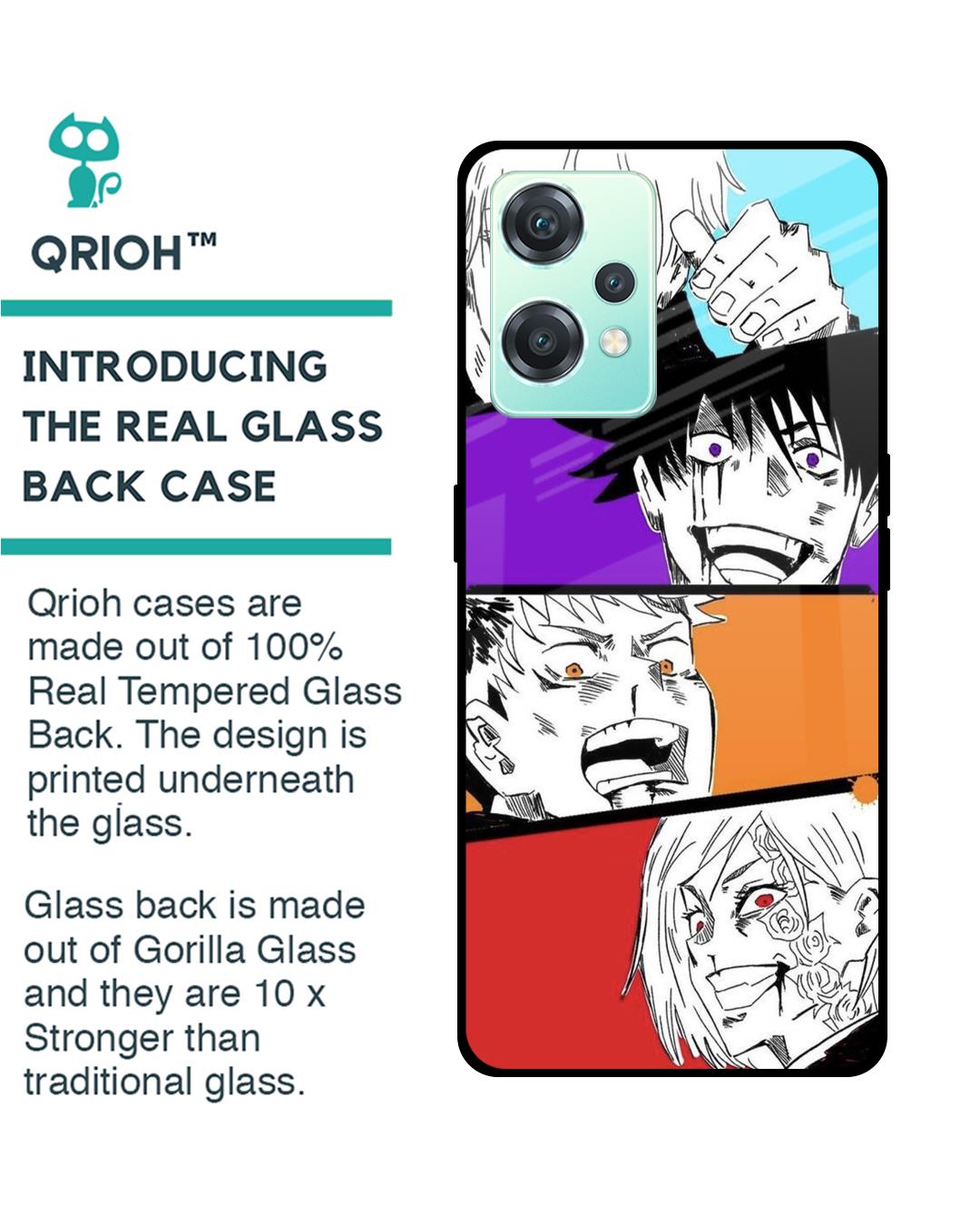 Shop Anime Sketch Premium Glass Case for OnePlus Nord CE 2 Lite 5G (Shock Proof,Scratch Resistant)-Back