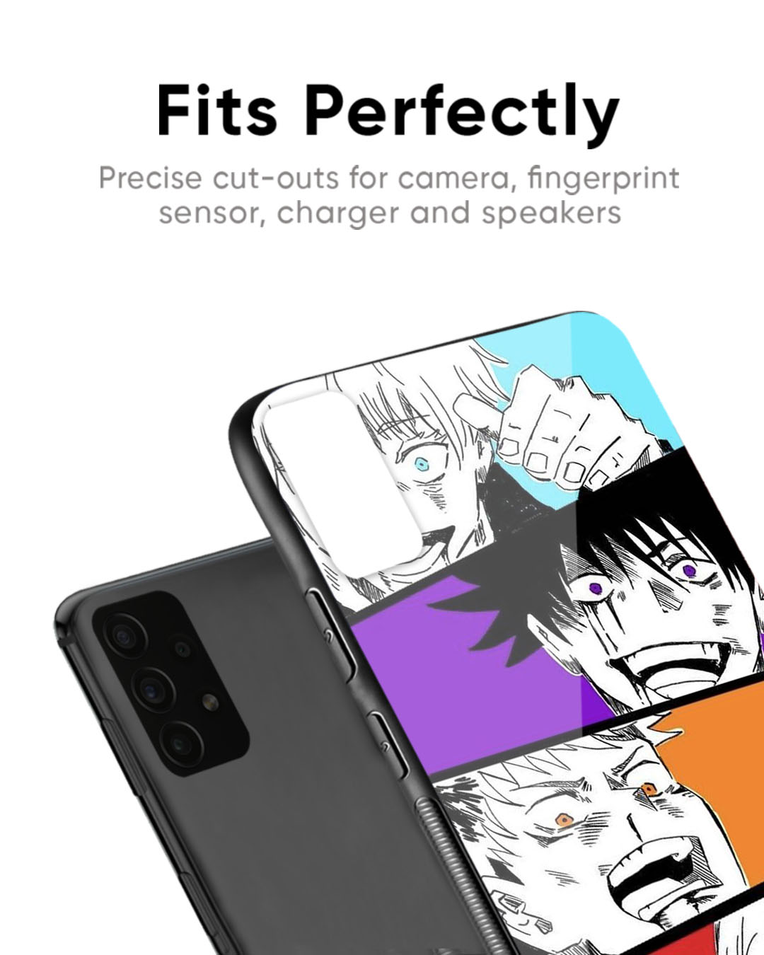 Shop Anime Sketch Premium Glass Case for Oppo A78 5G (Shock Proof, Scratch Resistant)-Back