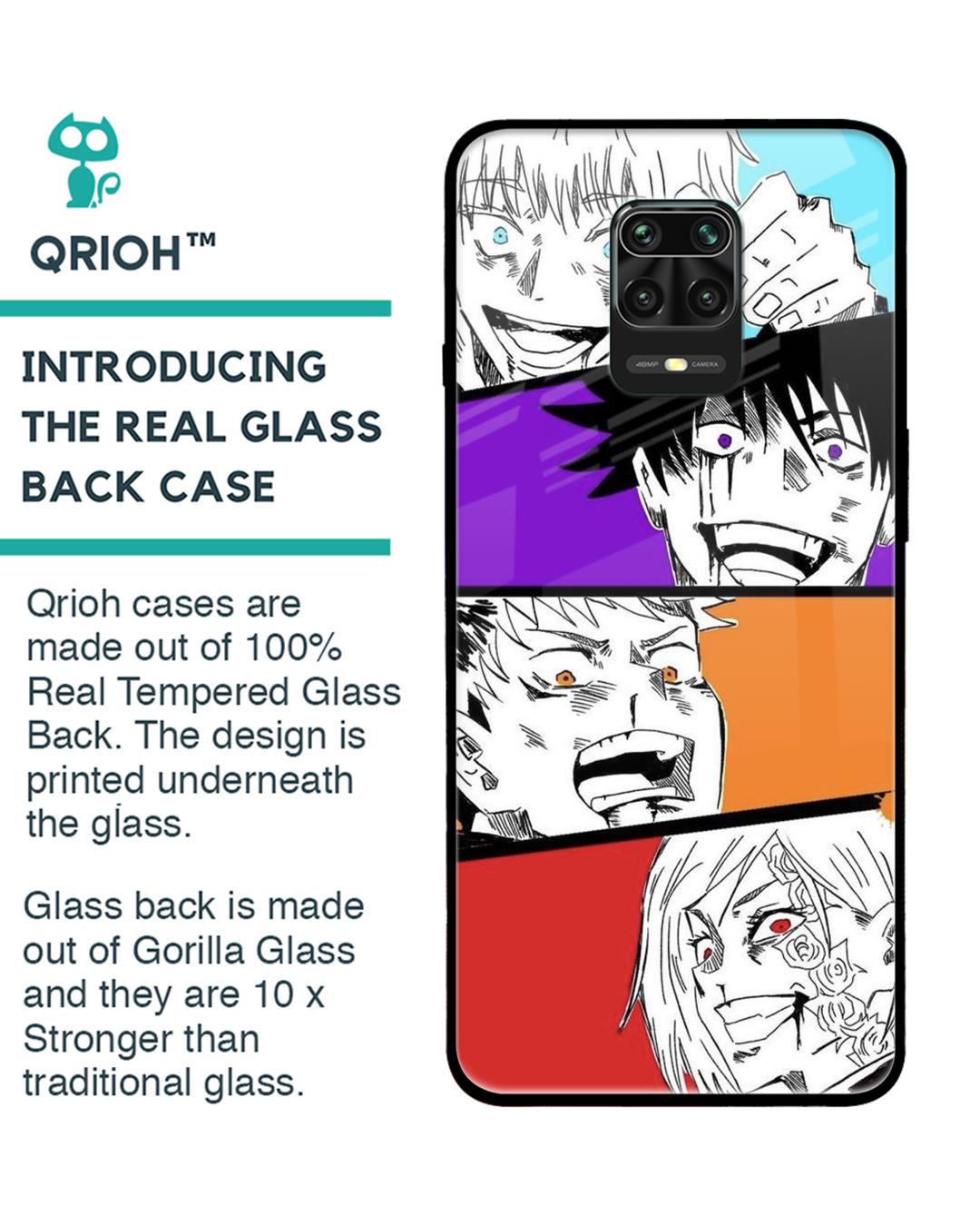 Shop Anime Sketch Premium Glass Case for Poco M2 Pro (Shock Proof, Scratch Resistant)-Back
