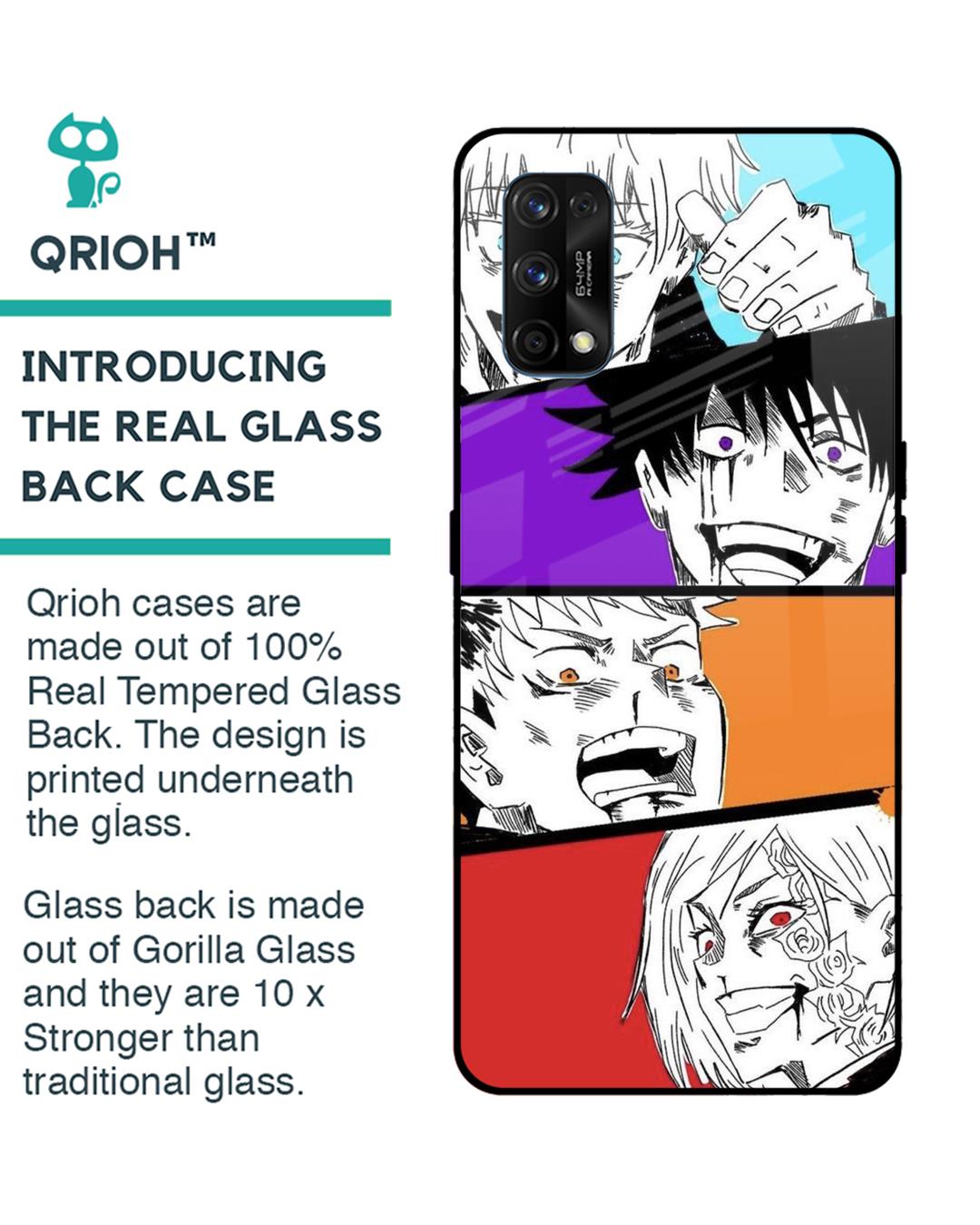 Shop Anime Sketch Premium Glass Case for Realme 7 pro (Shock Proof, Scratch Resistant)-Back
