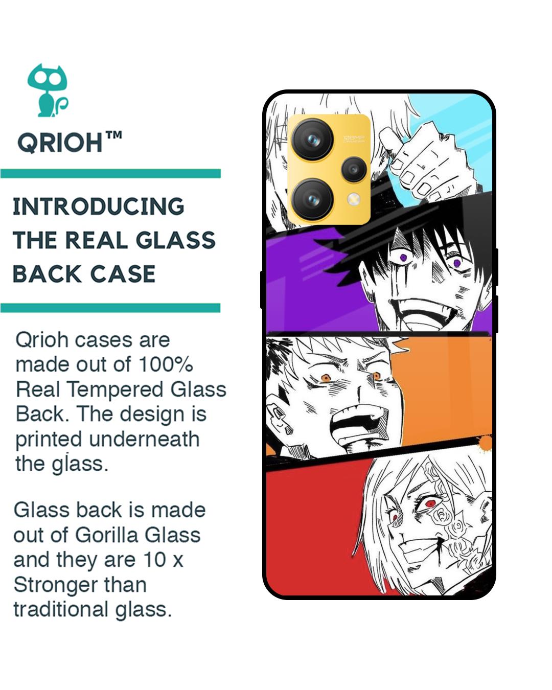 Shop Anime Sketch Premium Glass Case for Realme 9(Shock Proof, Scratch Resistant)-Back