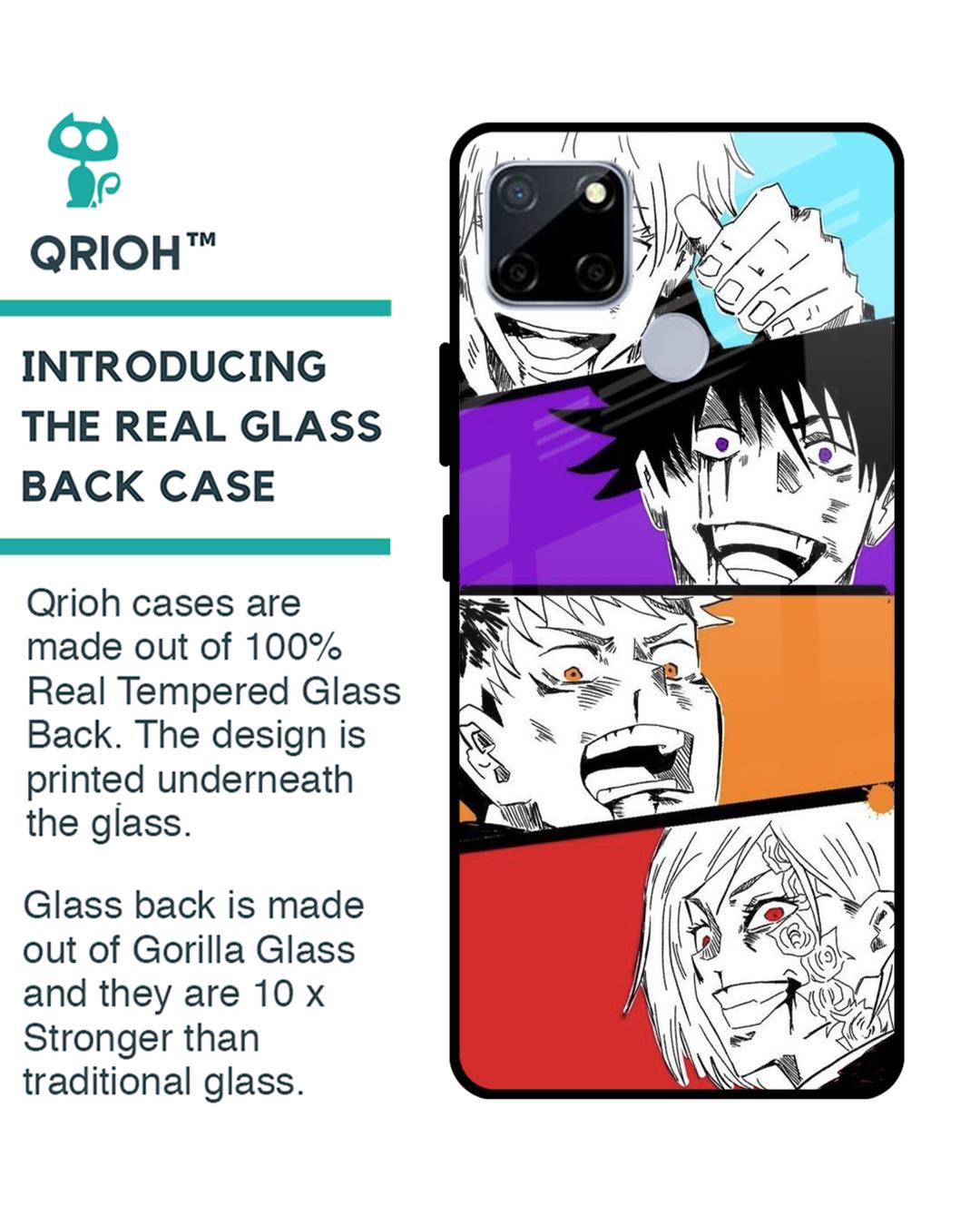 Shop Anime Sketch Premium Glass Case for Realme C12 (Shock Proof, Scratch Resistant)-Back