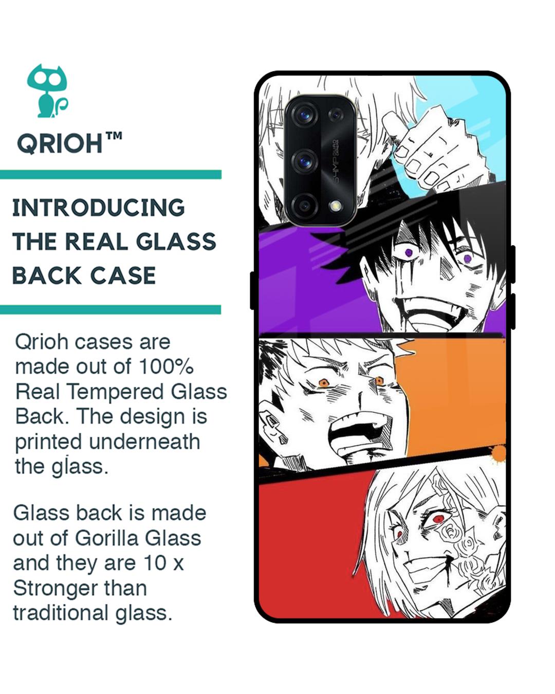 Shop Anime Sketch Premium Glass Case for Realme X7 Pro (Shock Proof, Scratch Resistant)-Back