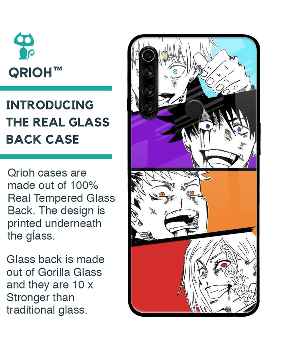 Shop Anime Sketch Premium Glass Case for Redmi Note 8 (Shock Proof,Scratch Resistant)-Back