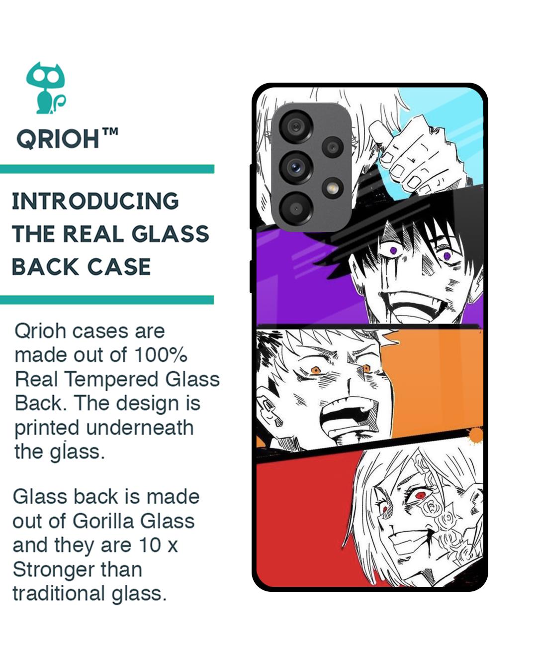 Shop Anime Sketch Premium Glass Case for Samsung Galaxy A73 5G (Shock Proof,Scratch Resistant)-Back
