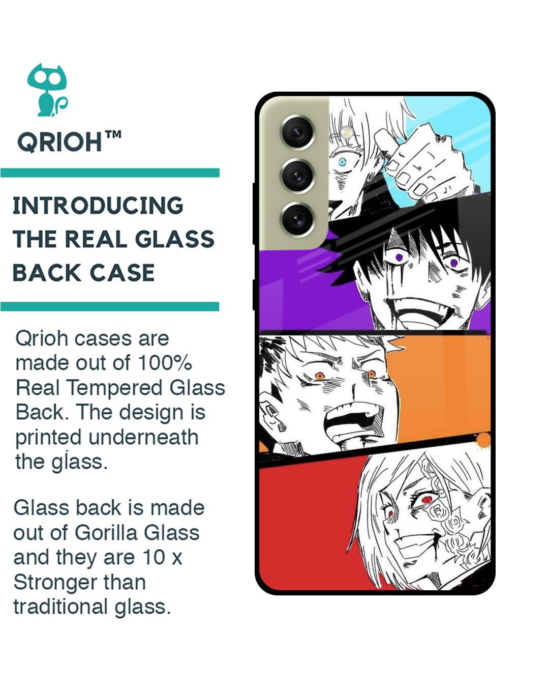 Shop Anime Sketch Premium Glass Case for Samsung Galaxy S21 FE 5G (Shock Proof,Scratch Resistant)-Back