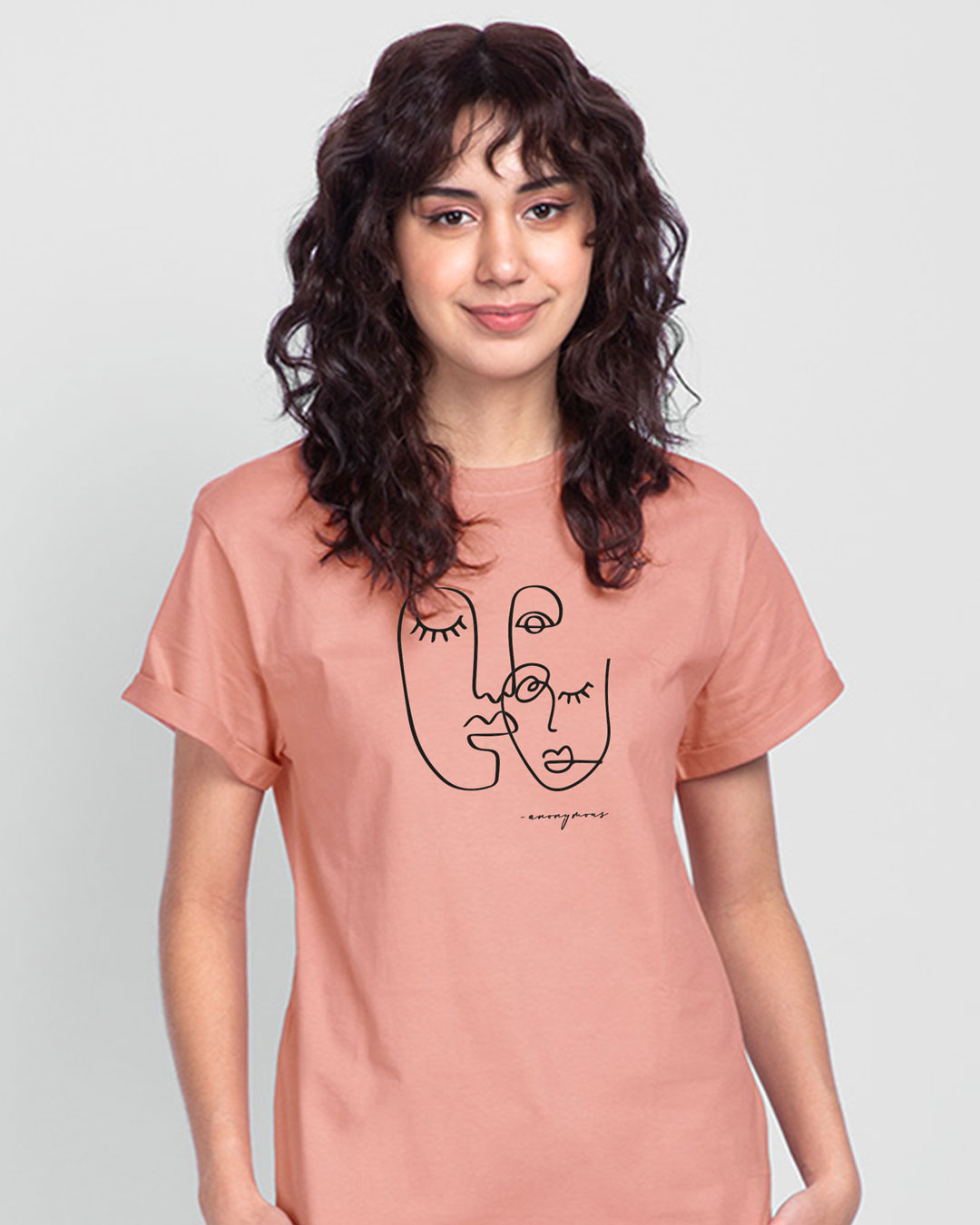 Shop Anonymous Faces Women's Printed Boyfriend T-Shirt-Back