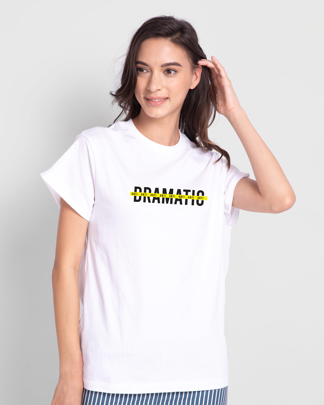 Shop Anti - Dramatic Boyfriend T-Shirt White-Back