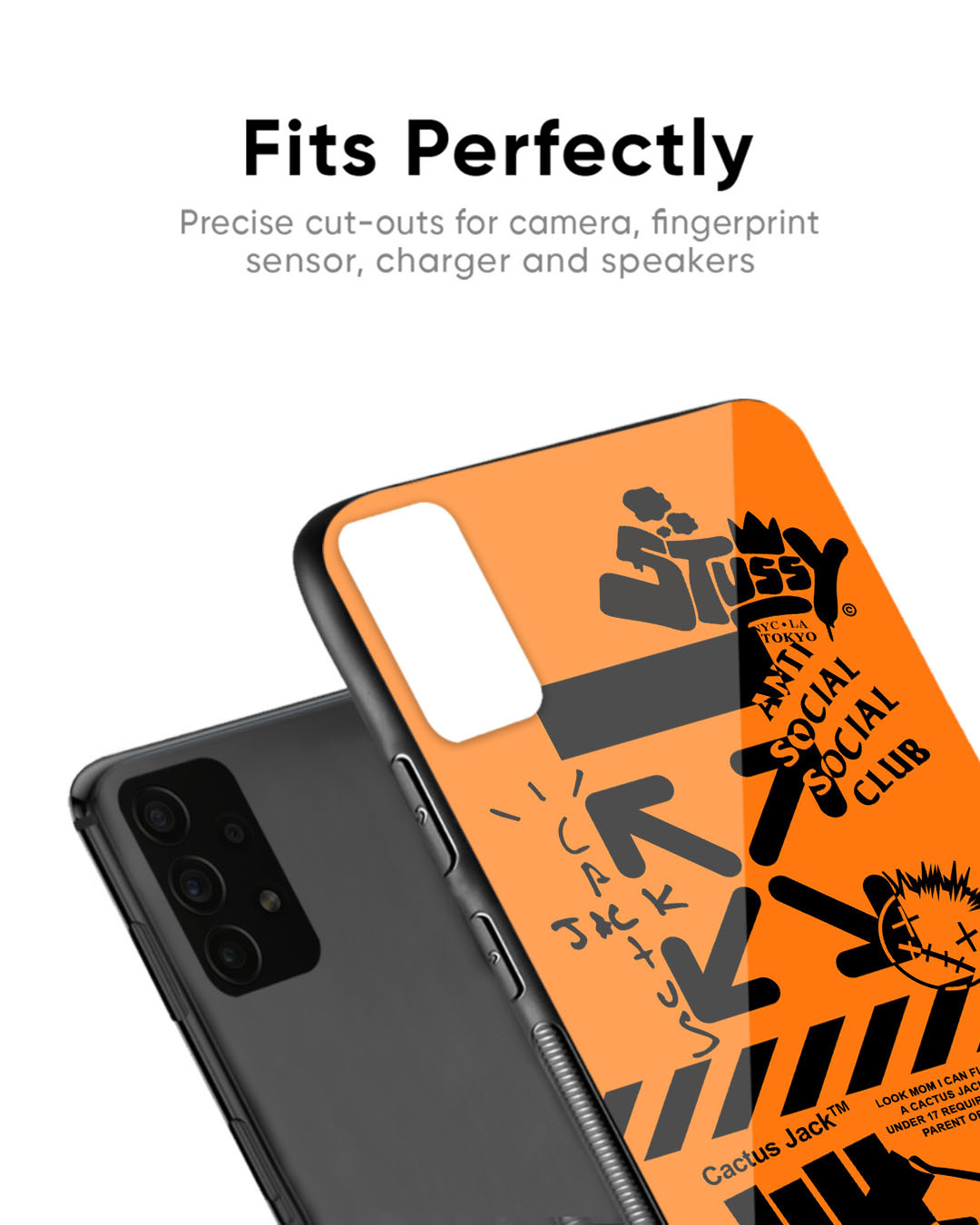 Shop Anti Social Club Premium Glass Case for OnePlus 8 (Shock Proof, Scratch Resistant)-Back