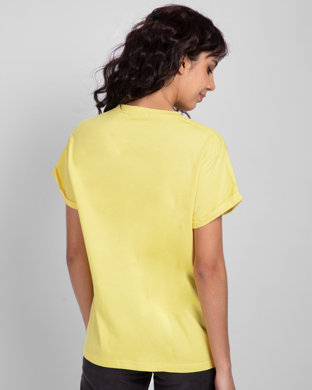 Shop Antisocial Butterfly Boyfriend T-Shirt Pastel Yellow-Back