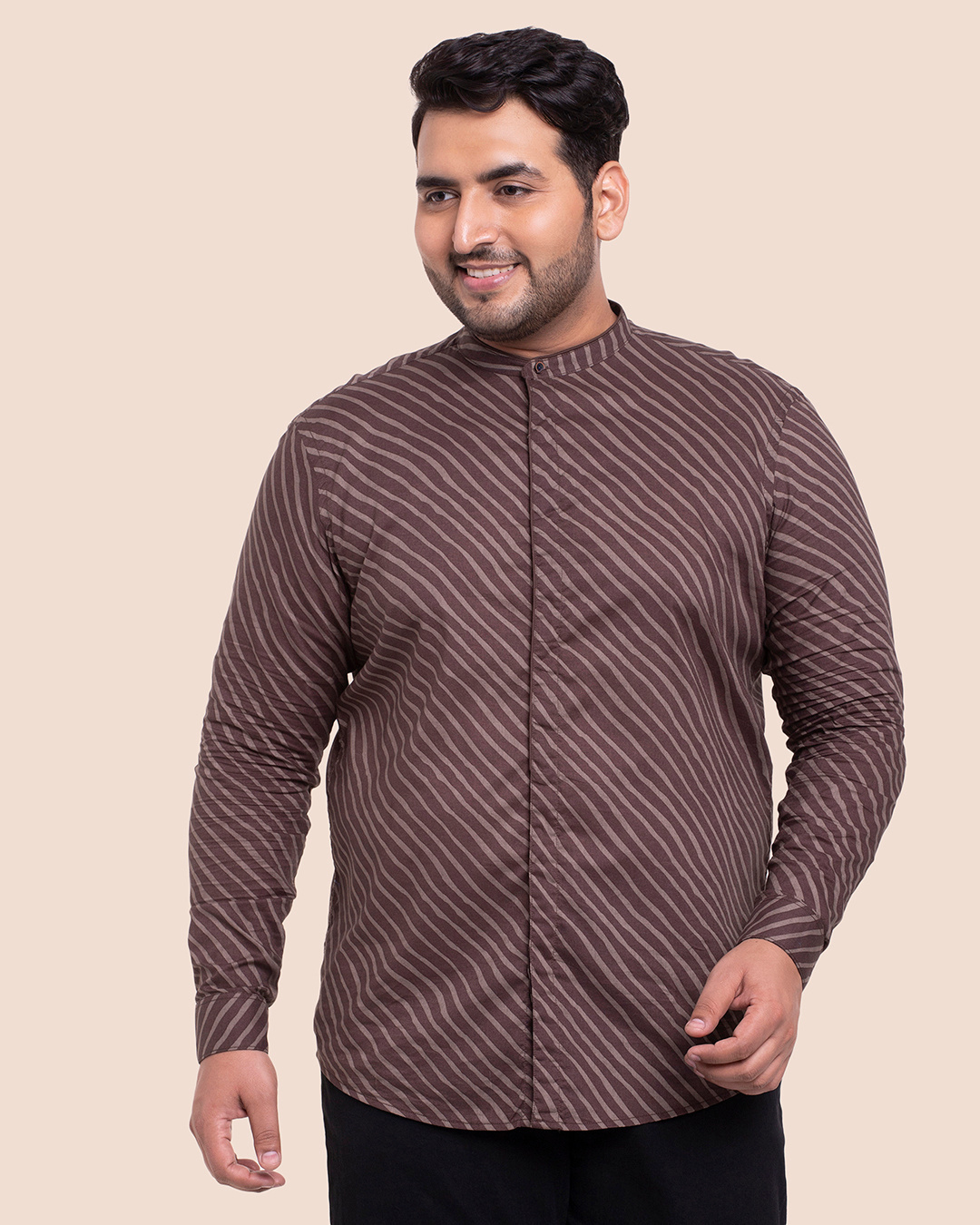 Shop AOP Mandarin Collar Full Sleeve Shirt-Back