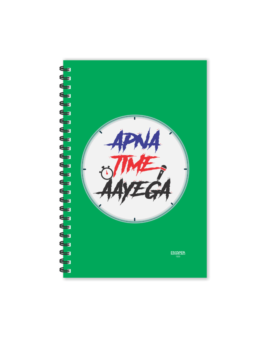 Shop Apna Time Aayega Designer Notebook (Soft Cover, A5 Size, 160 Pages, Ruled Pages)-Back