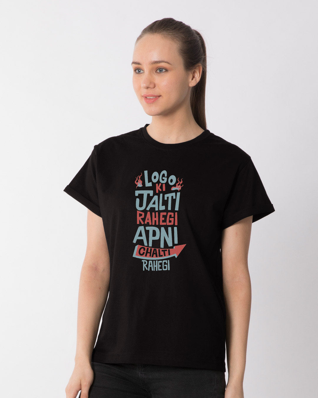 Shop Apni Chalti Rahegi Boyfriend T-Shirt-Back