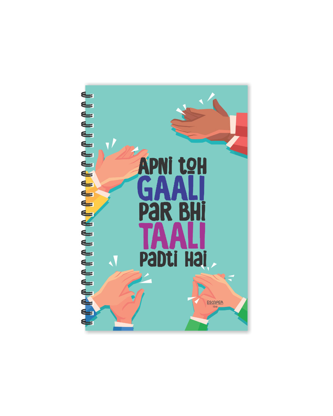 Shop Apni Toh Gaali Par Bhi Taali Padti Designer Notebook (Soft Cover, A5 Size, 160 Pages, Ruled Pages)-Back
