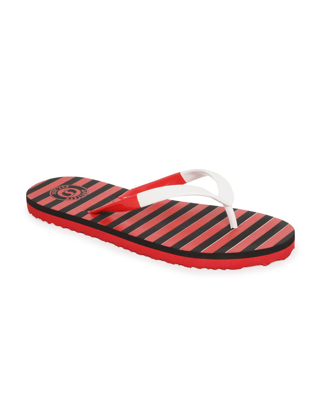 Shop Red And Black Striped Comfort Flip Flop For Women.-Back
