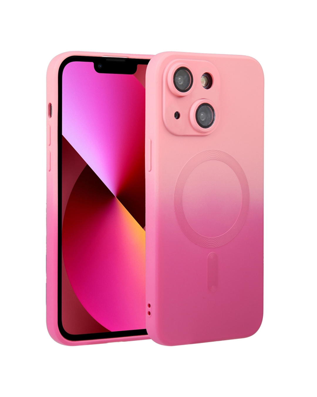 Buy Apple iPhone 13 Pink Gradient Liquid Silicone Case With Magsafe