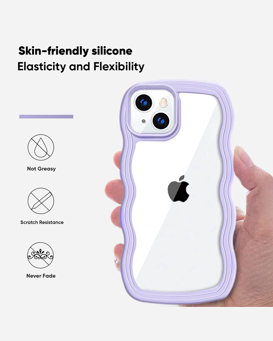 Shop Apple iPhone 14 Purple Wavy Silicone Case-Back
