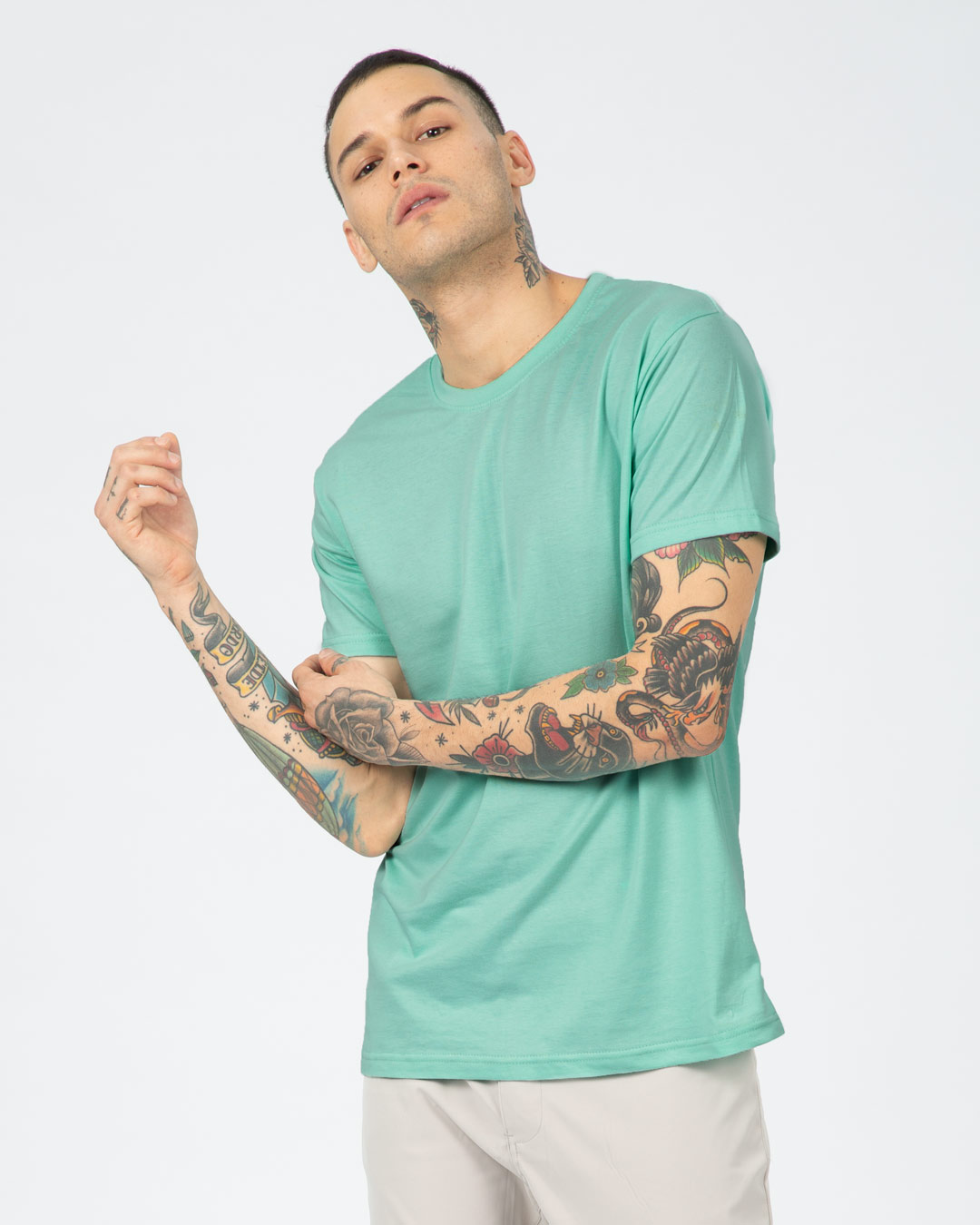 aqua green top