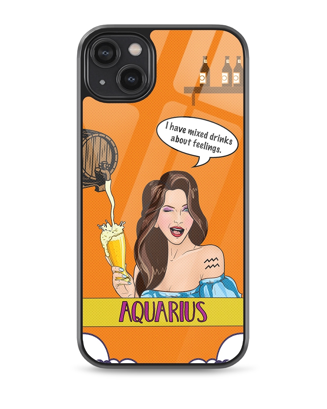 Buy Aquarius Zodiac Premium Glass Cover for Apple iPhone 14 Plus Online