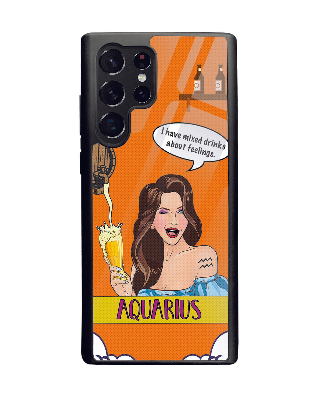 Buy Aquarius Zodiac Premium Glass Cover for Samsung S22 Ultra 5G Online