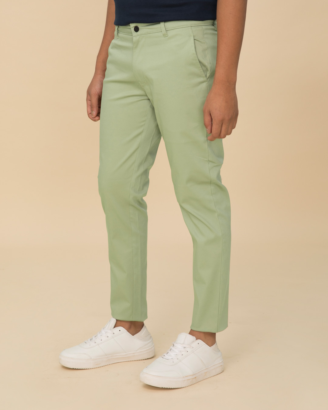 Shop Arca Green Slim Fit Cotton Chino Pants-Back
