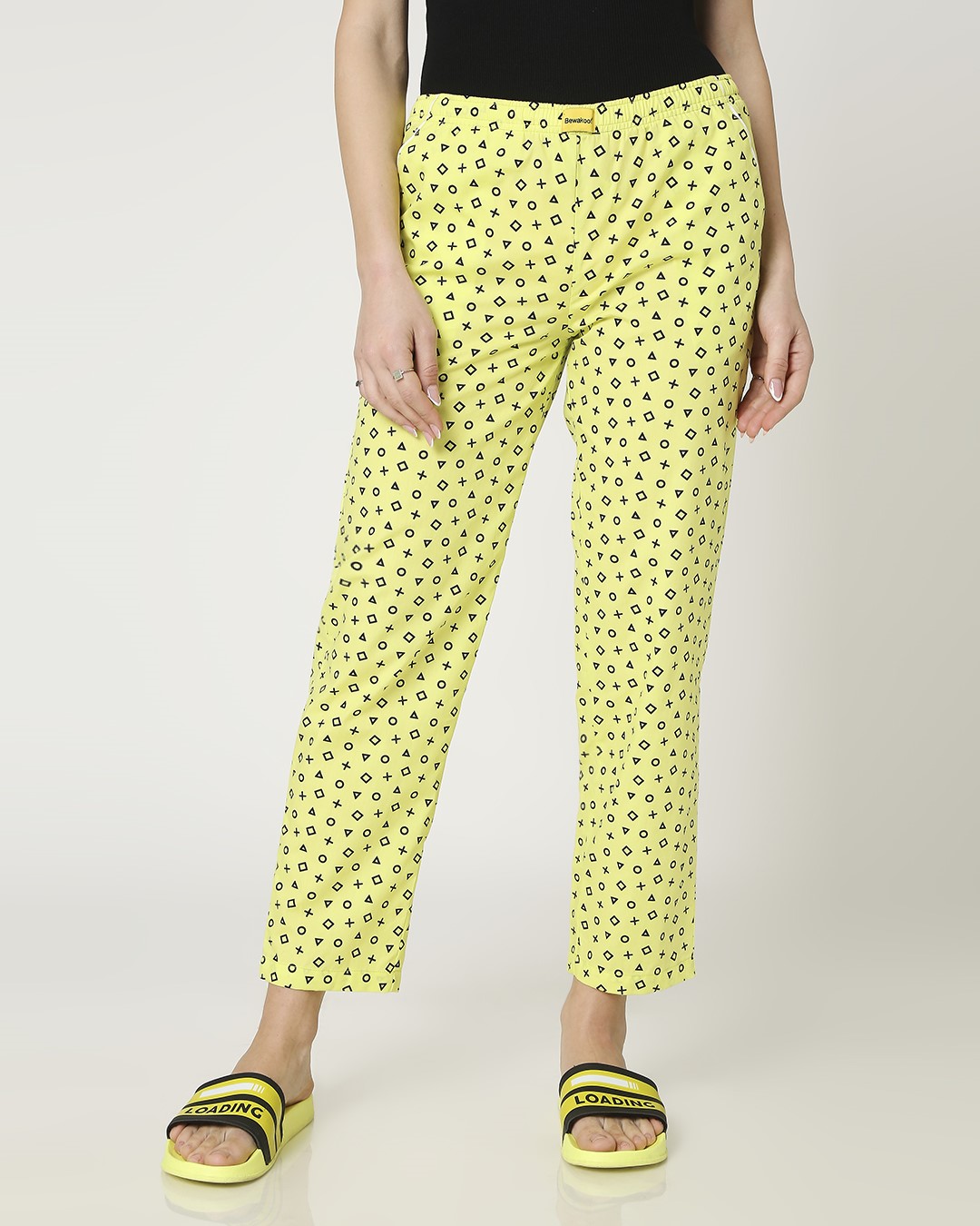 Shop Women's Yellow All Over Printed Pyjamas-Back