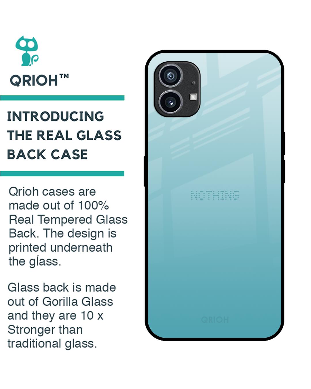 Shop Arctic Blue Premium Glass Case For Nothing Phone (1) (Shock Proof,Scratch Resistant)-Back