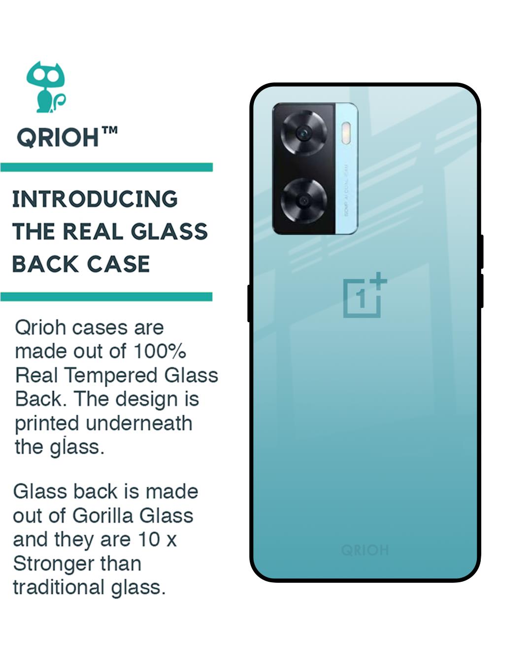 Shop Arctic Blue Premium Glass Case For OnePlus Nord N20 SE (Shock Proof,Scratch Resistant)-Back