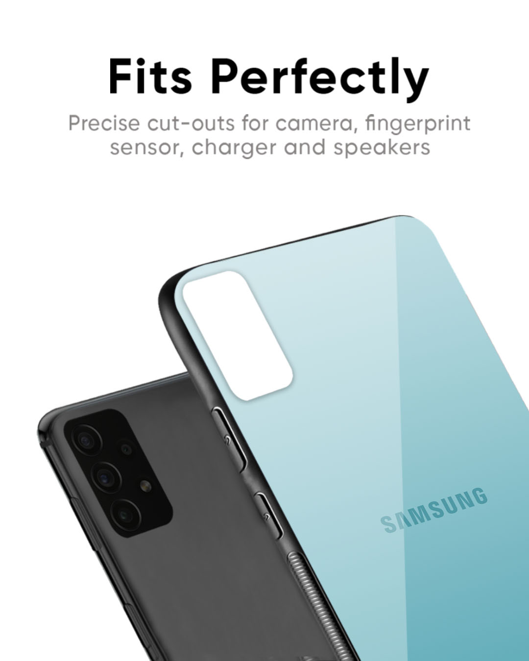 Shop Arctic Blue Premium Glass Case For Samsung Galaxy S23 Ultra 5G (Shock Proof, Scratch Resistant)-Back