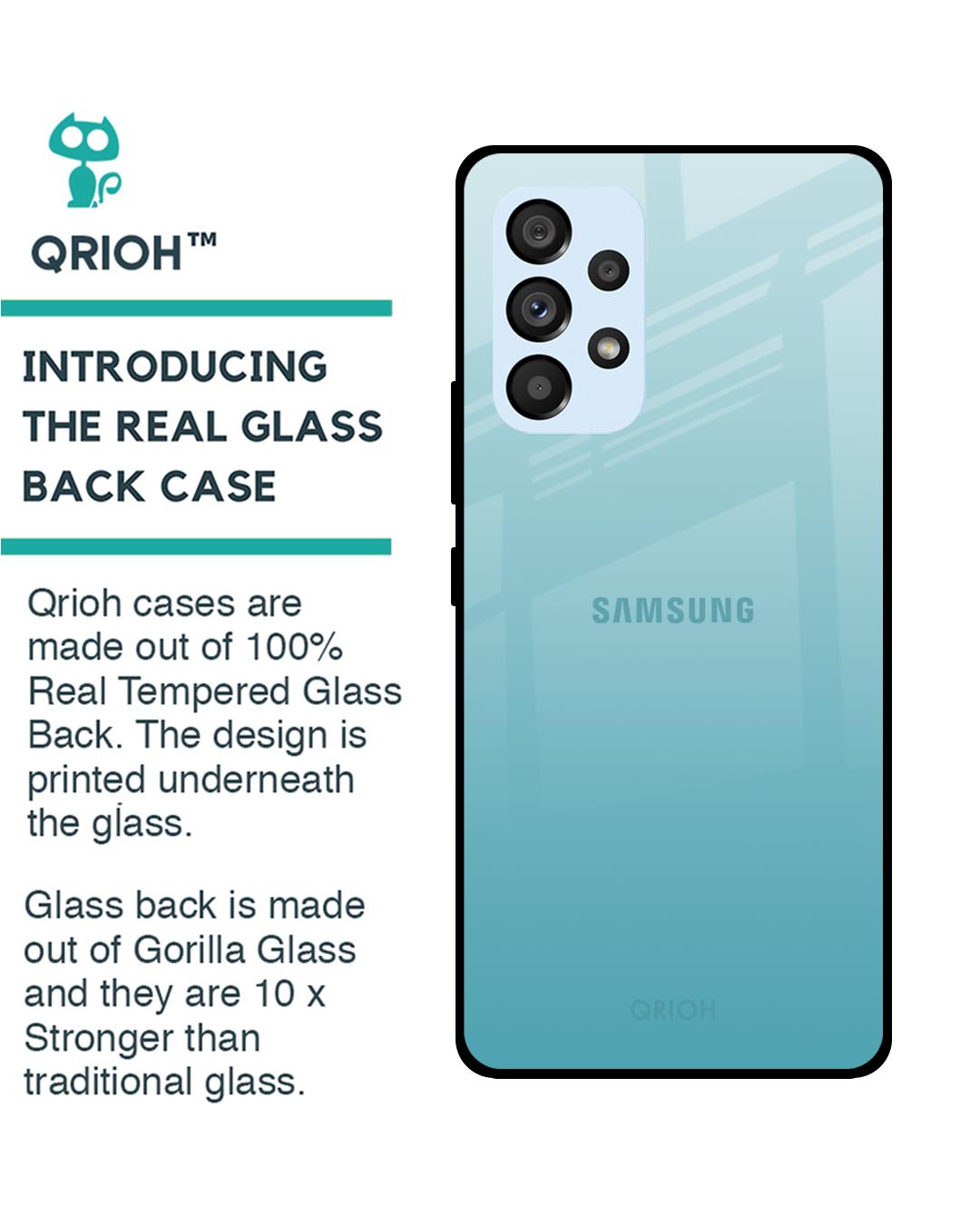 Shop Arctic Blue Printed Premium Glass Cover For Samsung Galaxy A53 5G (Shock Proof , Lightweight)-Back