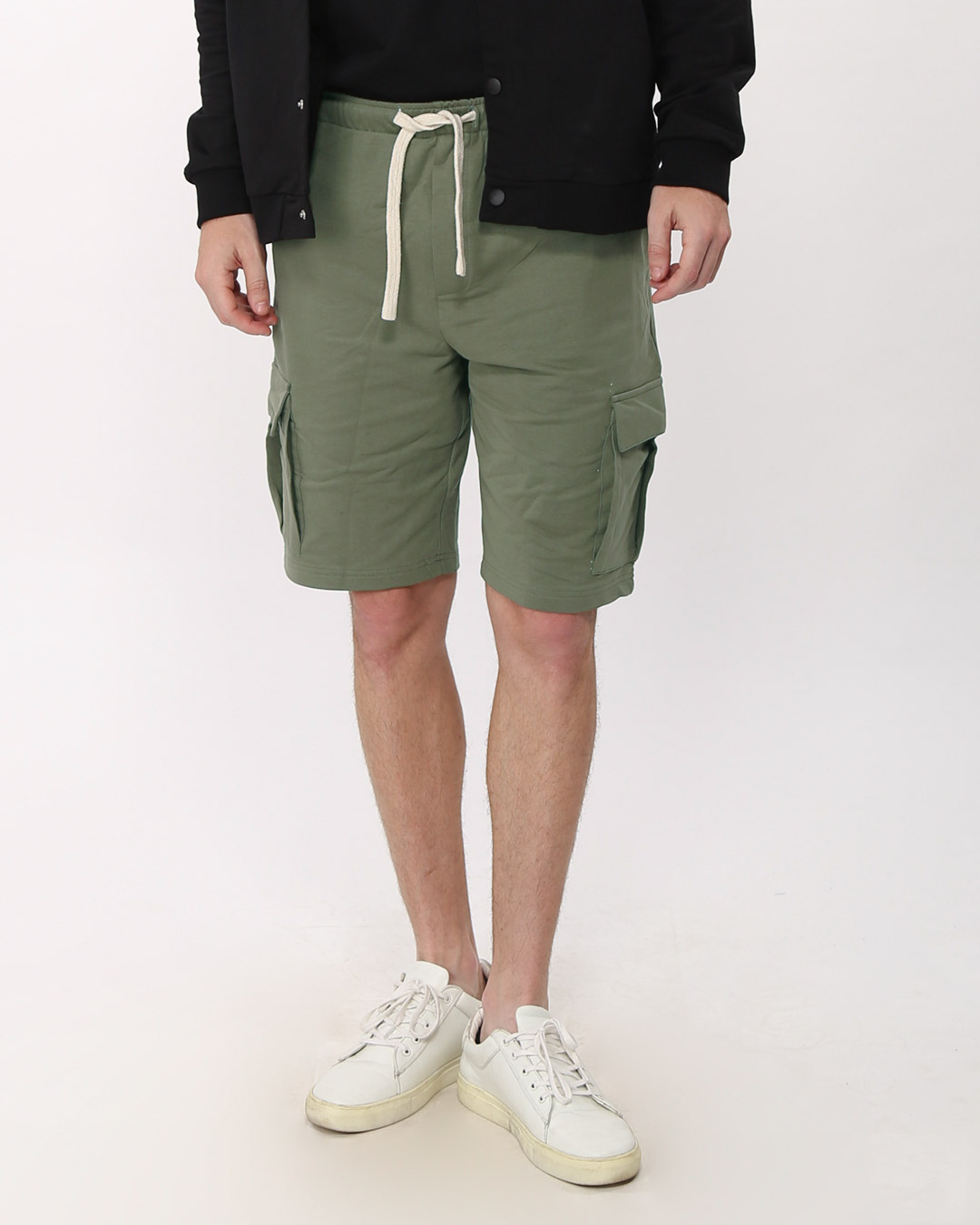 green fleece shorts