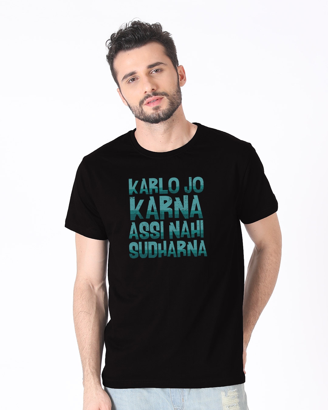 Shop Assi Nahi Sudharna Half Sleeve T-Shirt-Back